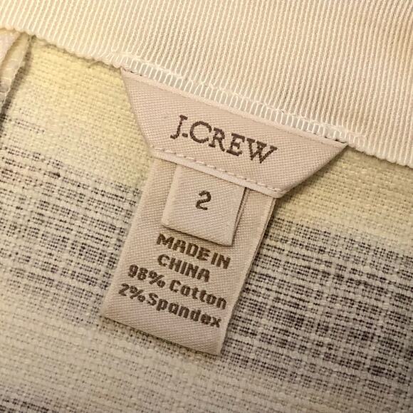 J. Crew Cream and Taupe Zebra Animal Print Paint Brush Stripe Skirt Size 2 - Picture 9 of 9